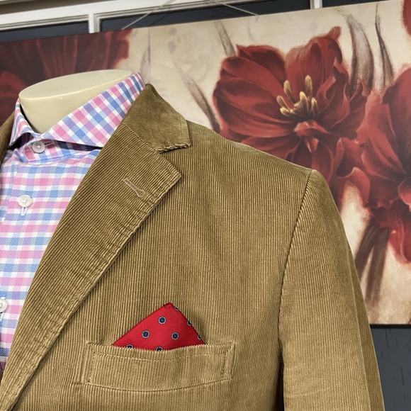 J. Crew Corduroy Blazer Sports Coat Mens Sz Large (44R) Vintage Dyed Khaki - Picture 4 of 13